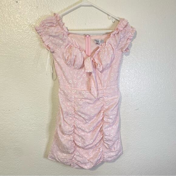 Princess Polly Back To Paris Pink Floral Print Mini Dress Coquette Size 2 - Picture 4 of 7